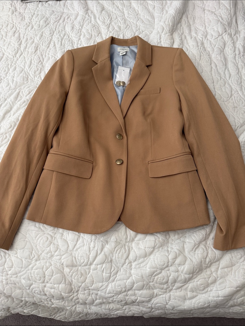 J. Crew Camel Notch Lapel Two-Button Blazer